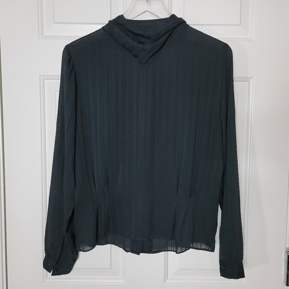 Givenchy for Chesa from Saks Fifth Avenue Vintage Women's Sz 14 Black Blouse - Picture 11 of 15